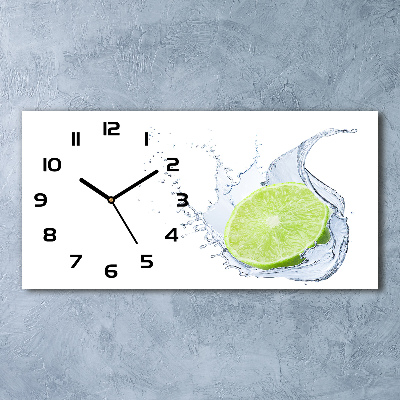 Horizontal wall clock Lime