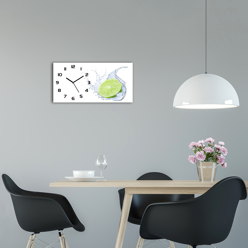 Horizontal wall clock Lime