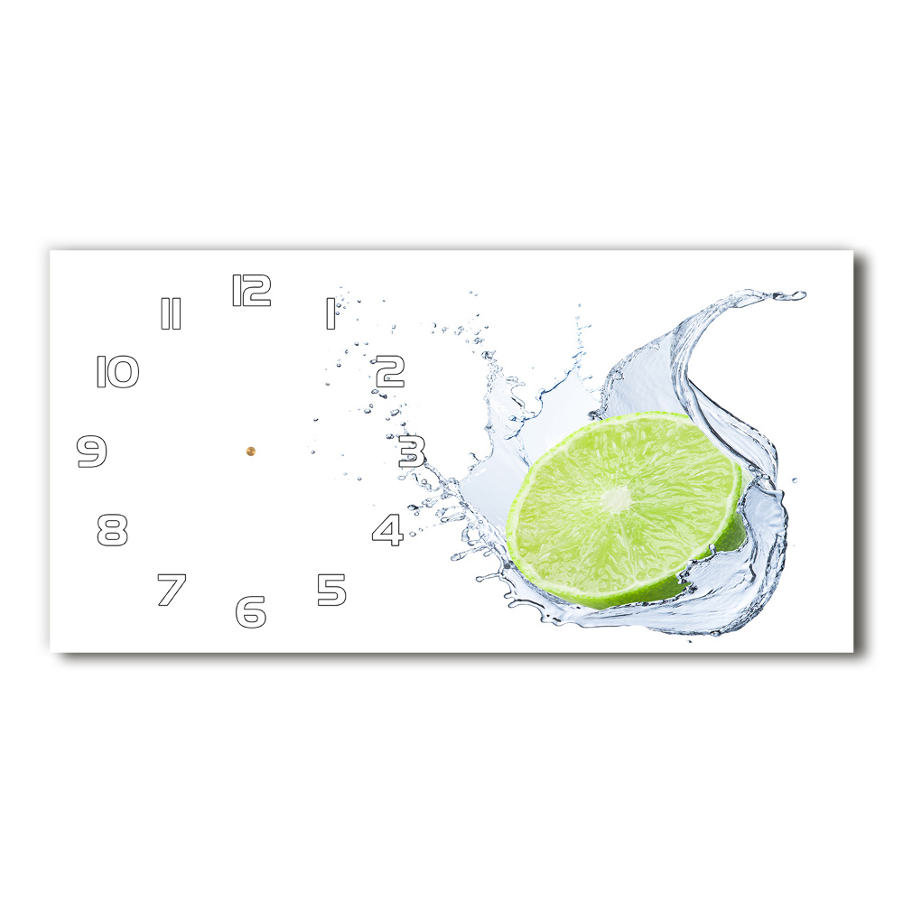 Horizontal wall clock Lime