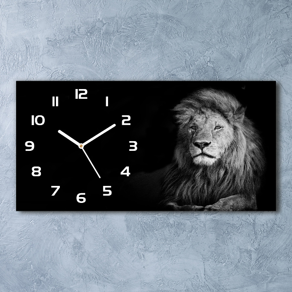 Horizontal wall clock Lion