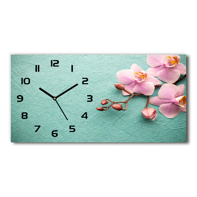 Horizontal rectangular wall clock Orchid