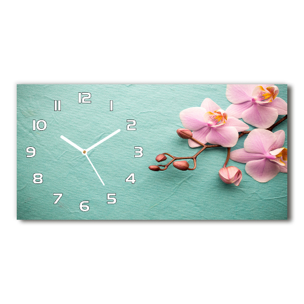 Horizontal rectangular wall clock Orchid