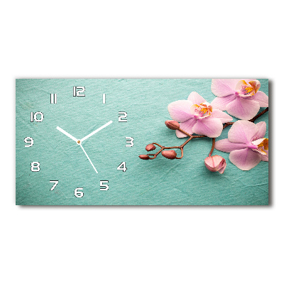 Horizontal rectangular wall clock Orchid