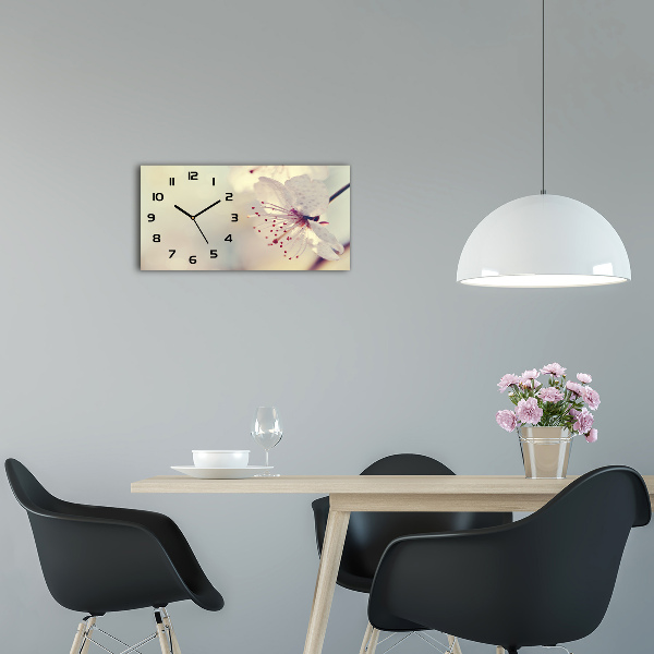 Horizontal wall clock Cherry Blossom