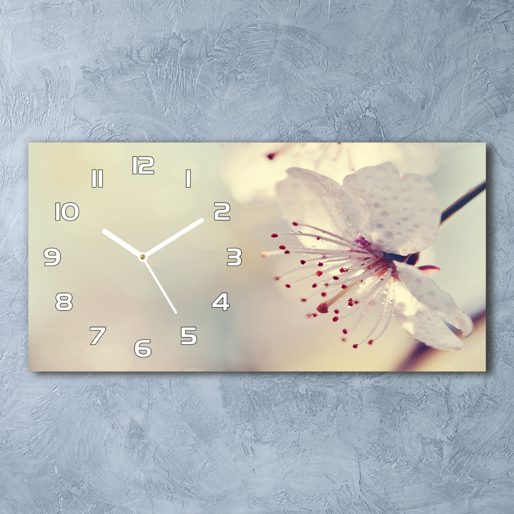 Horizontal wall clock Cherry Blossom