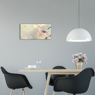 Horizontal wall clock Cherry Blossom