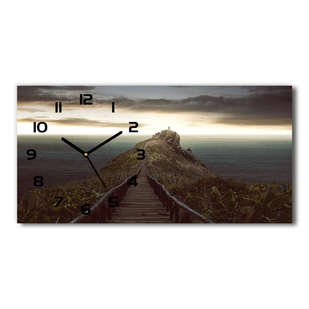 Horizontal wall clock Path on the rock