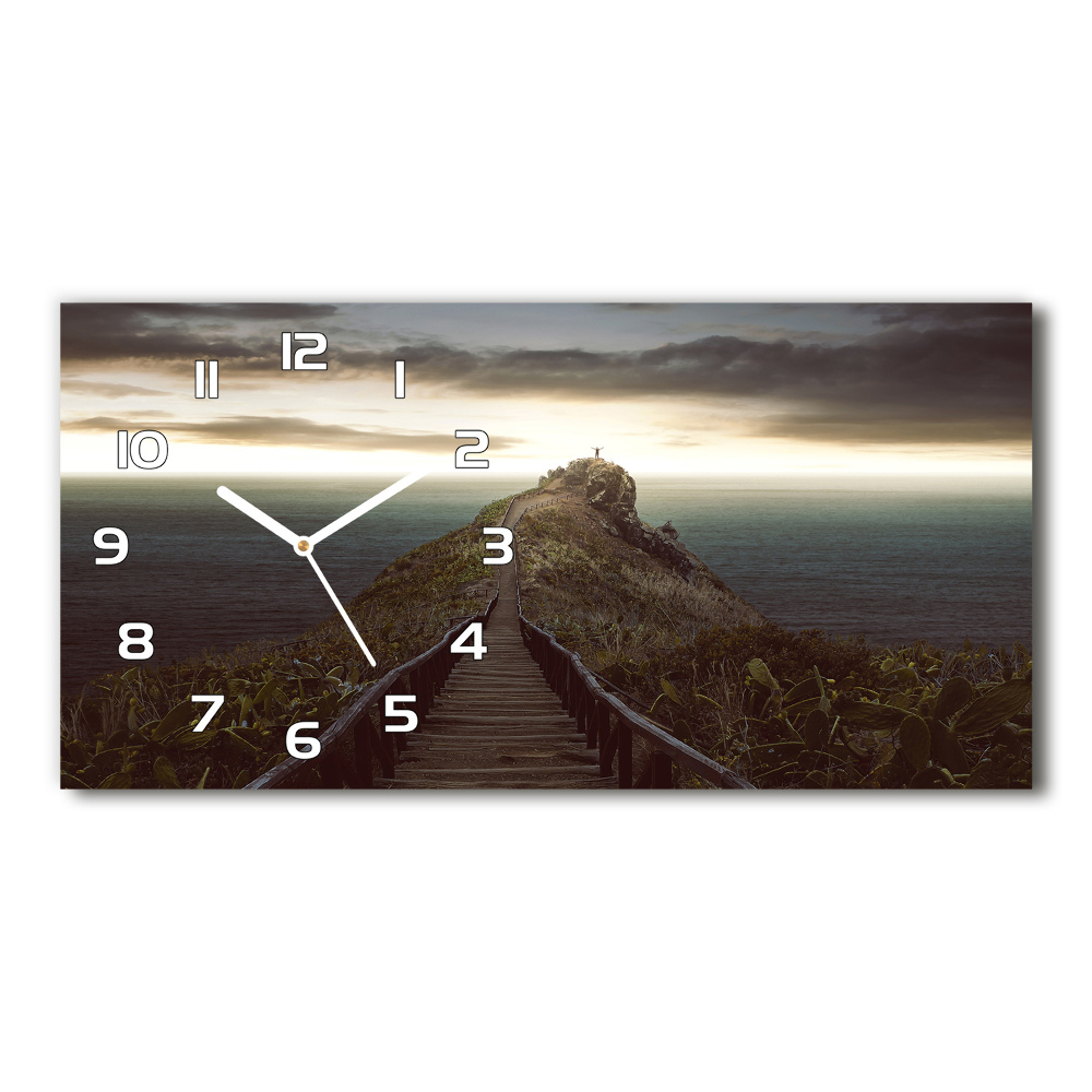 Horizontal wall clock Path on the rock