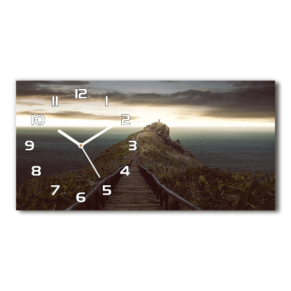 Horizontal wall clock Path on the rock