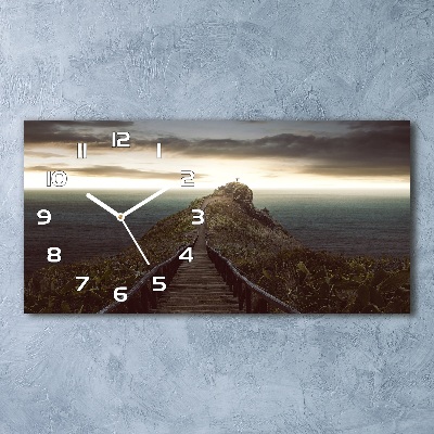 Horizontal wall clock Path on the rock