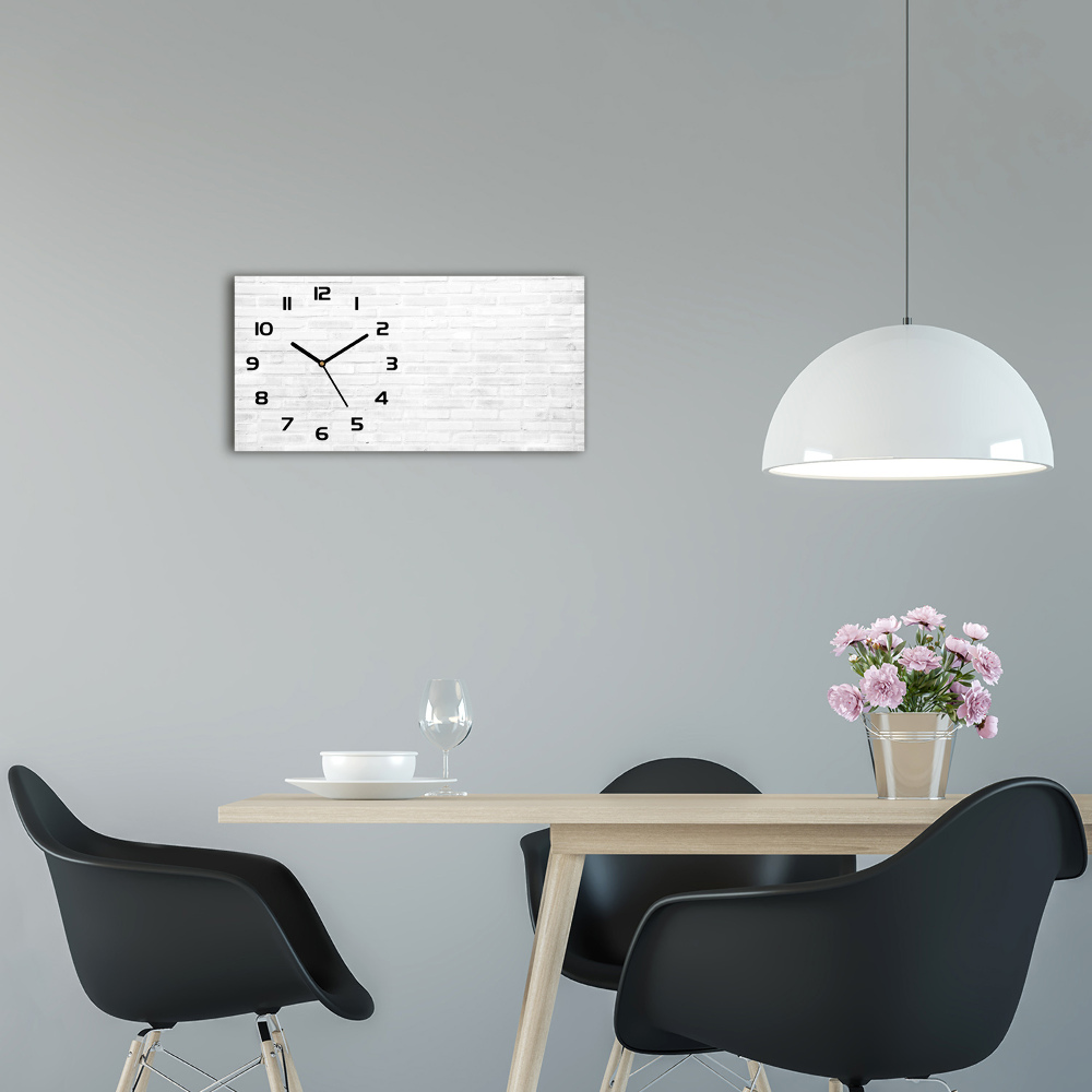 Horizontal wall clock Brick wall