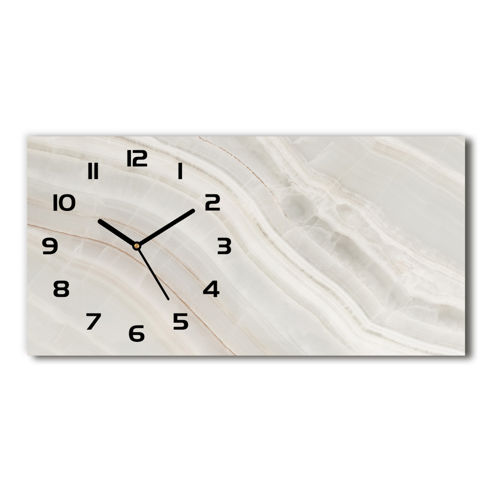 Horizontal wall clock Marble texture