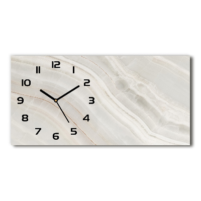 Horizontal wall clock Marble texture