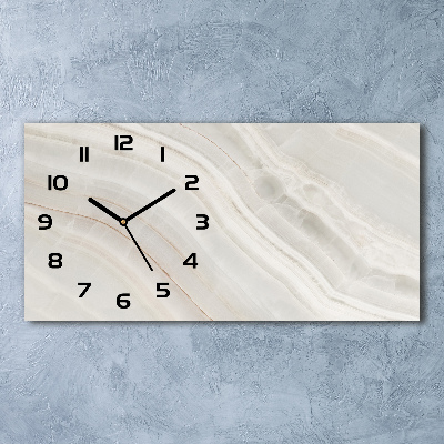 Horizontal wall clock Marble texture