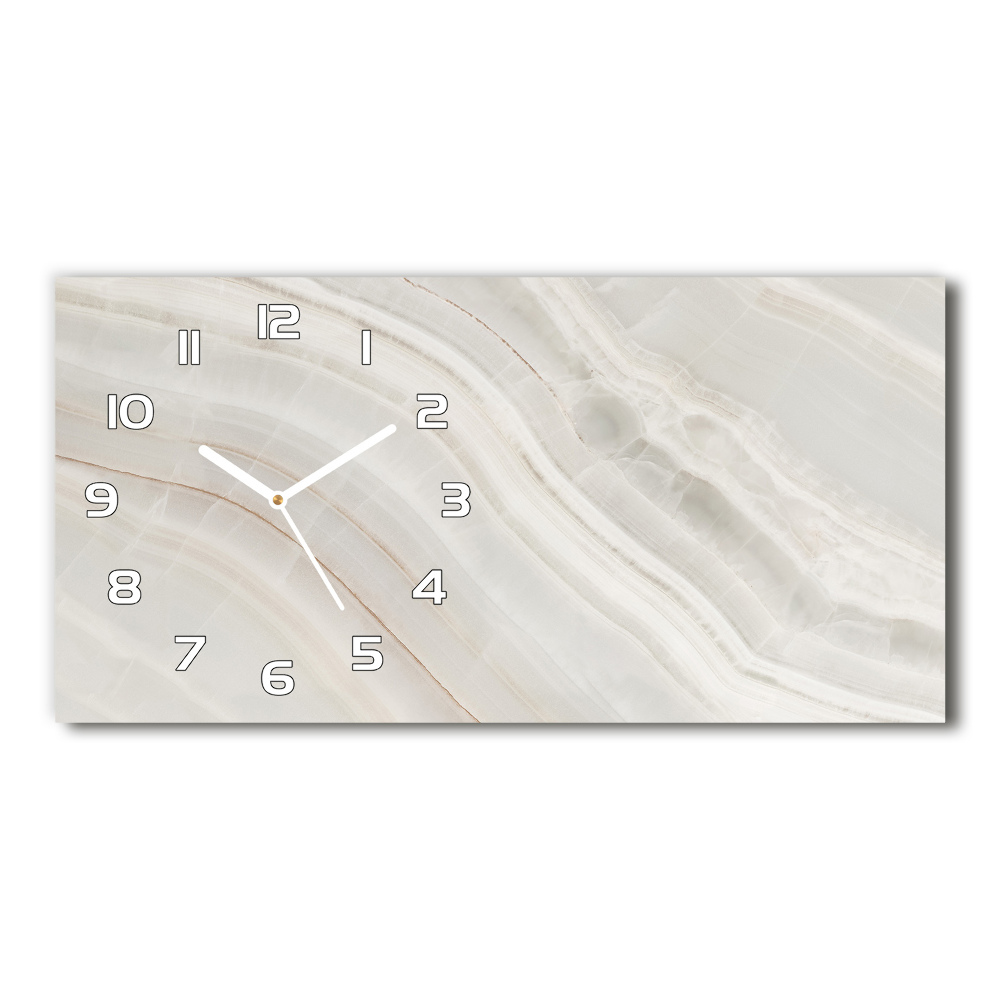 Horizontal wall clock Marble texture