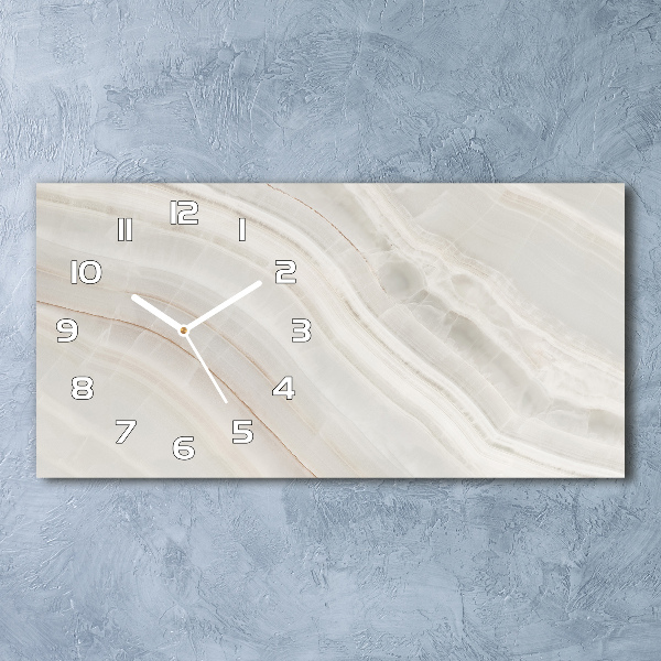 Horizontal wall clock Marble texture