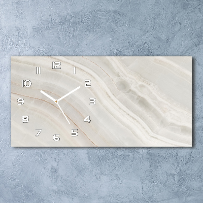 Horizontal wall clock Marble texture