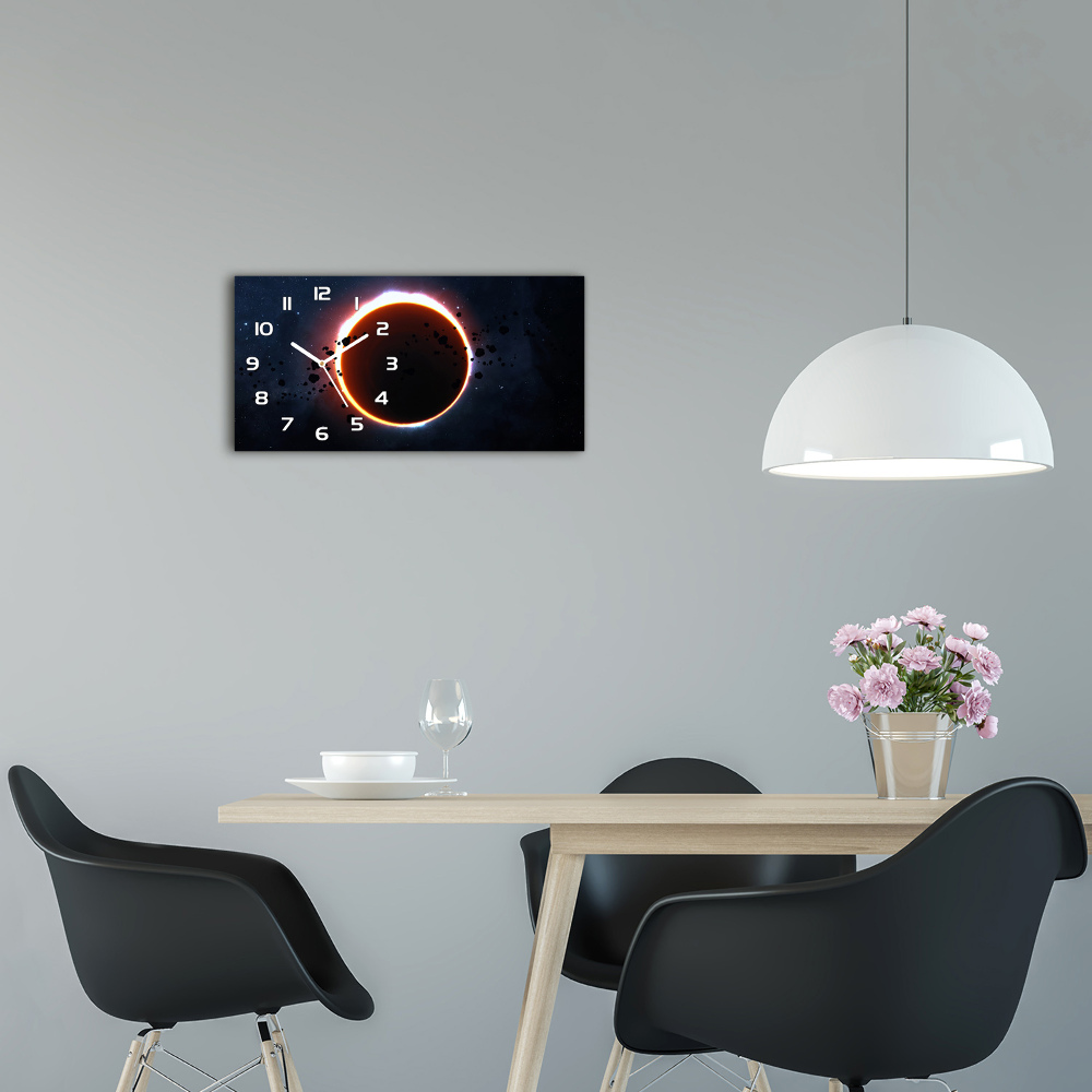 Horizontal wall clock Eclipse