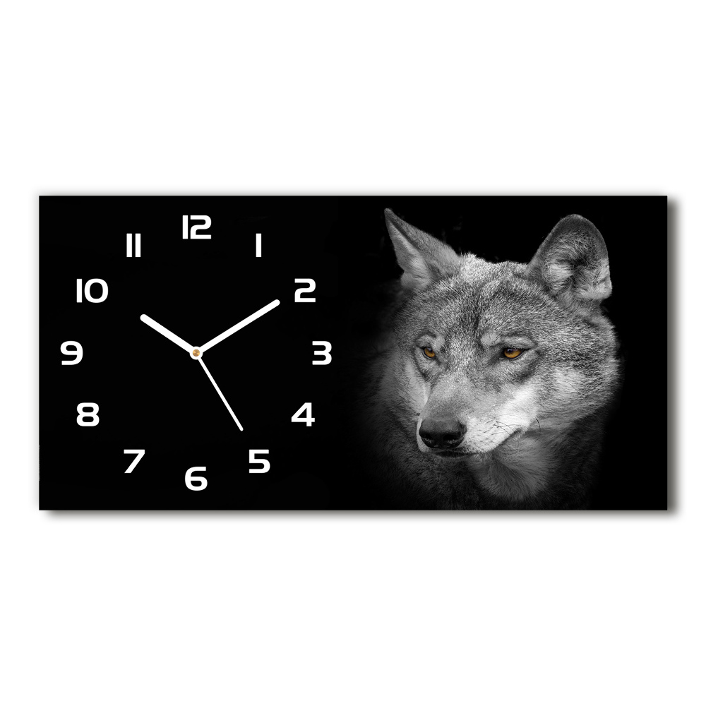 Horizontal wall clock Wolf