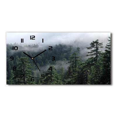 Horizontal wall clock Forest fog