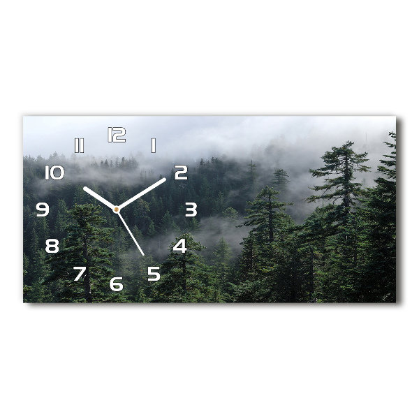 Horizontal wall clock Forest fog