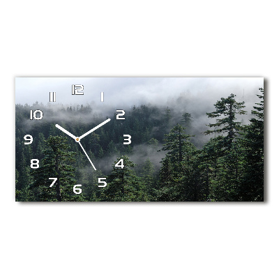 Horizontal wall clock Forest fog