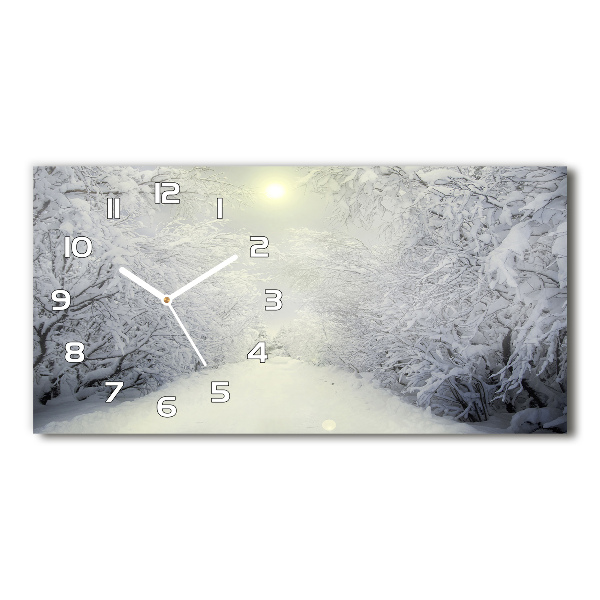 Horizontal wall clock A beautiful forest in winter