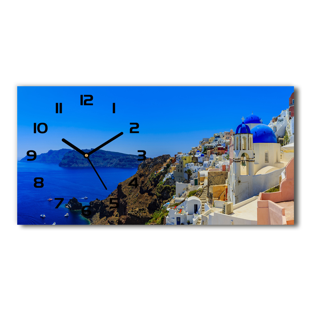 Horizontal rectangular wall clock Santorini Greece