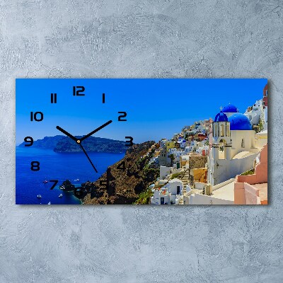 Horizontal rectangular wall clock Santorini Greece