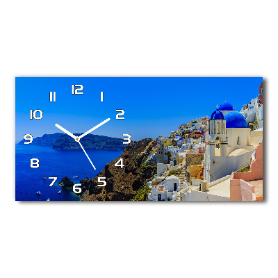 Horizontal rectangular wall clock Santorini Greece