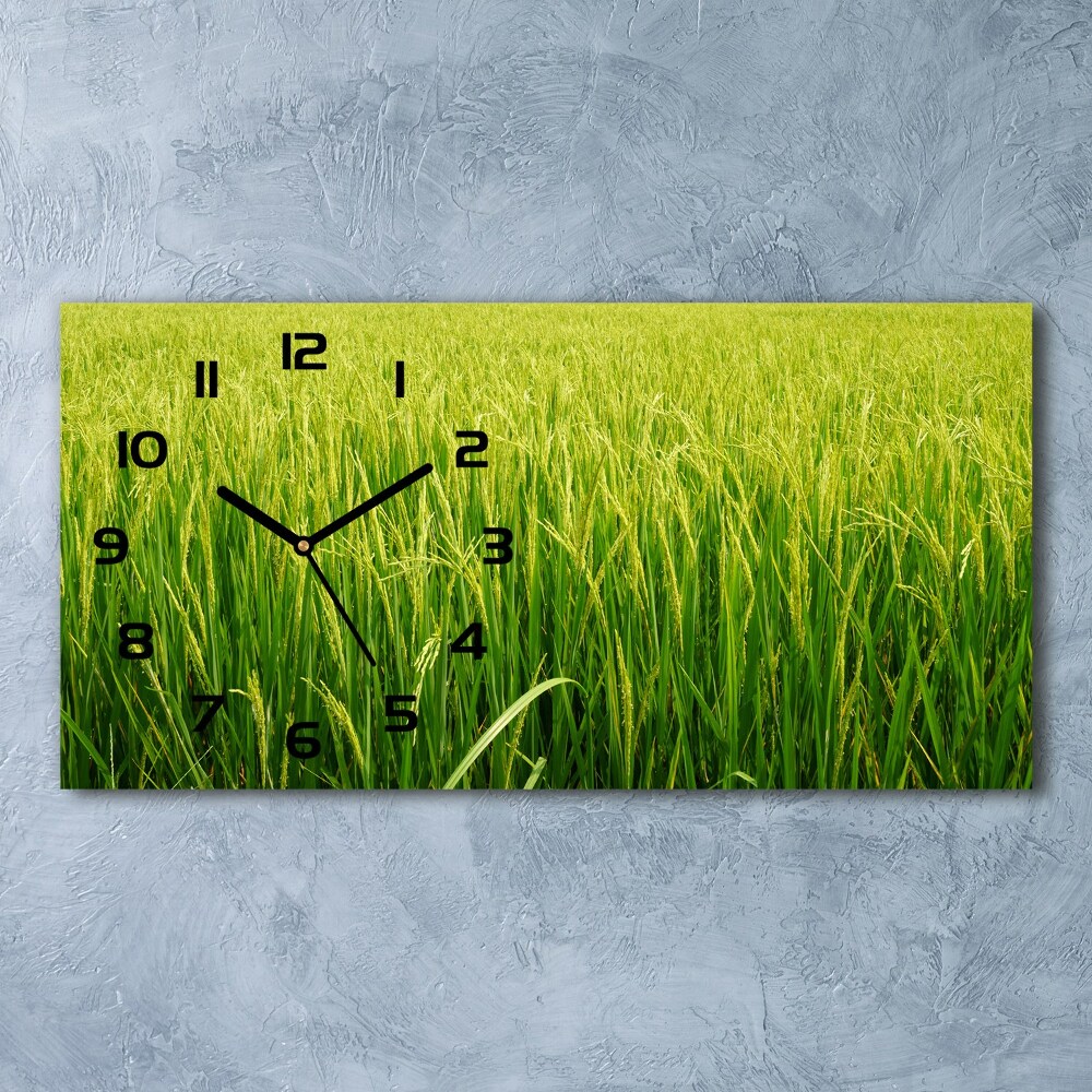 Horizontal wall clock Rice field