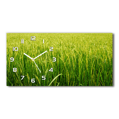 Horizontal wall clock Rice field