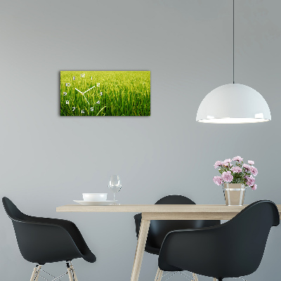 Horizontal wall clock Rice field