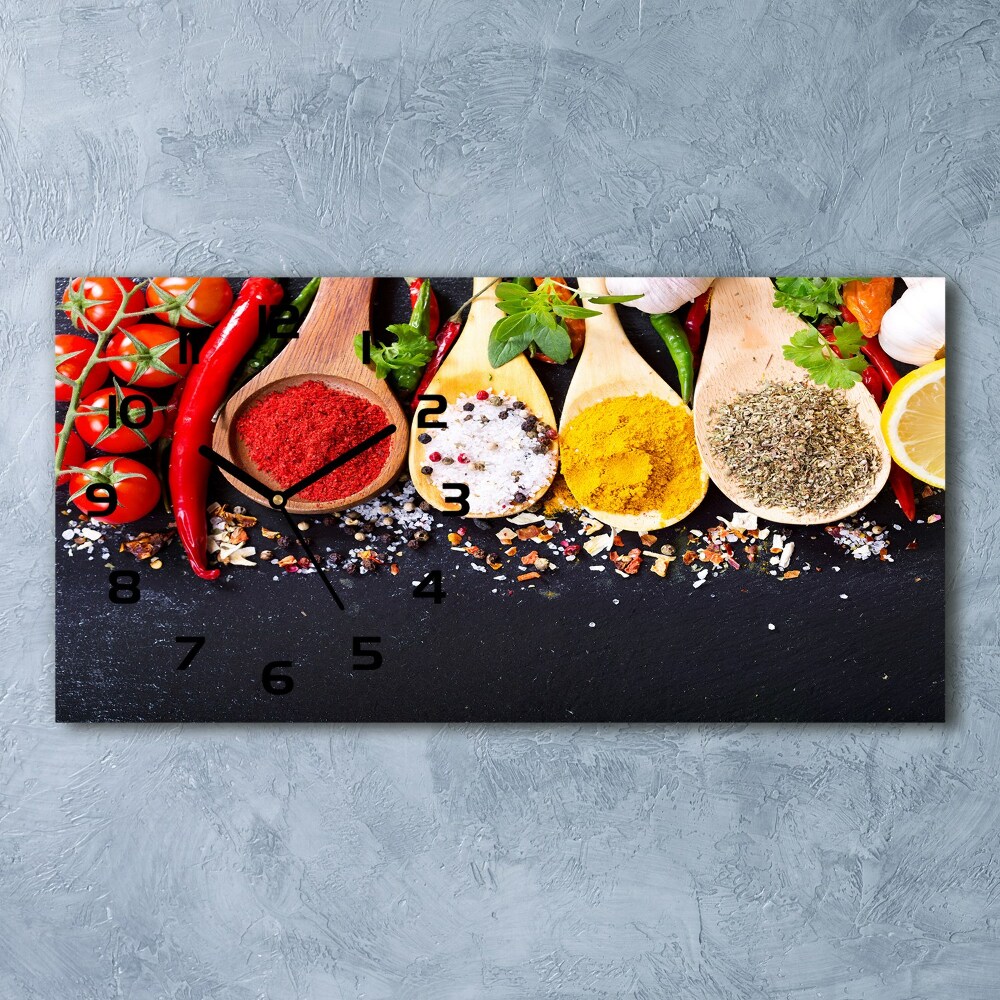 Horizontal rectangular wall clock A mixture of spices