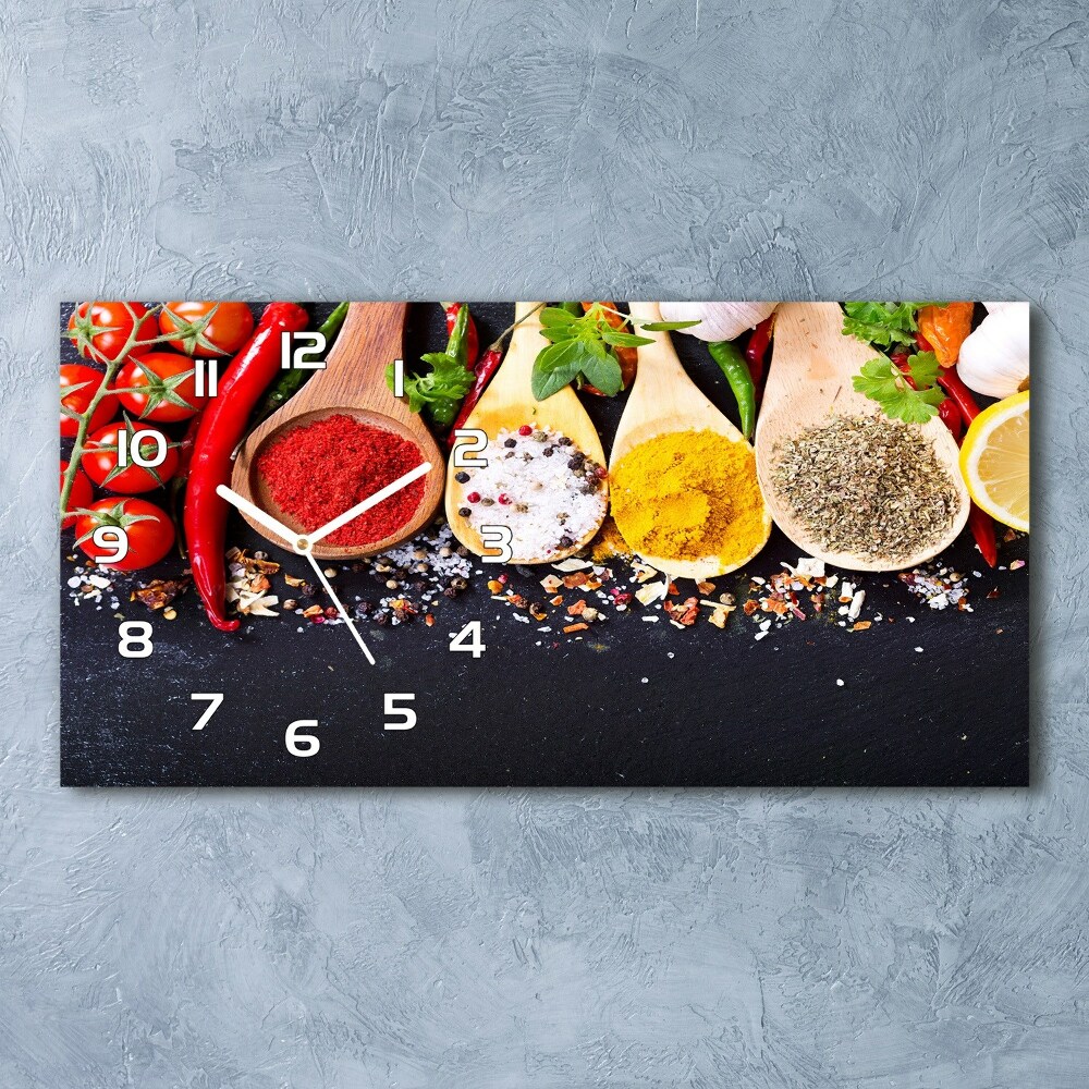 Horizontal rectangular wall clock A mixture of spices