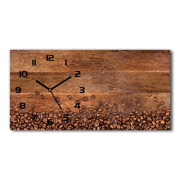 Horizontal rectangular wall clock Coffee beans