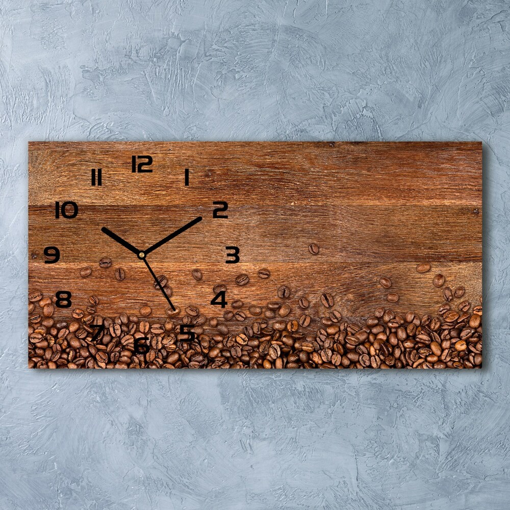 Horizontal rectangular wall clock Coffee beans