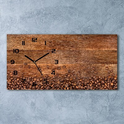 Horizontal rectangular wall clock Coffee beans