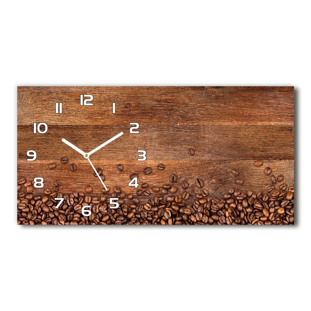 Horizontal rectangular wall clock Coffee beans