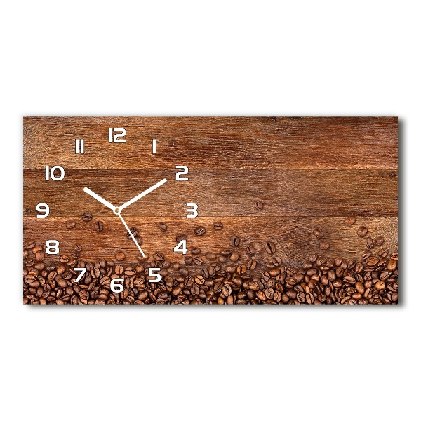 Horizontal rectangular wall clock Coffee beans