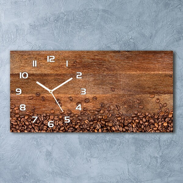 Horizontal rectangular wall clock Coffee beans