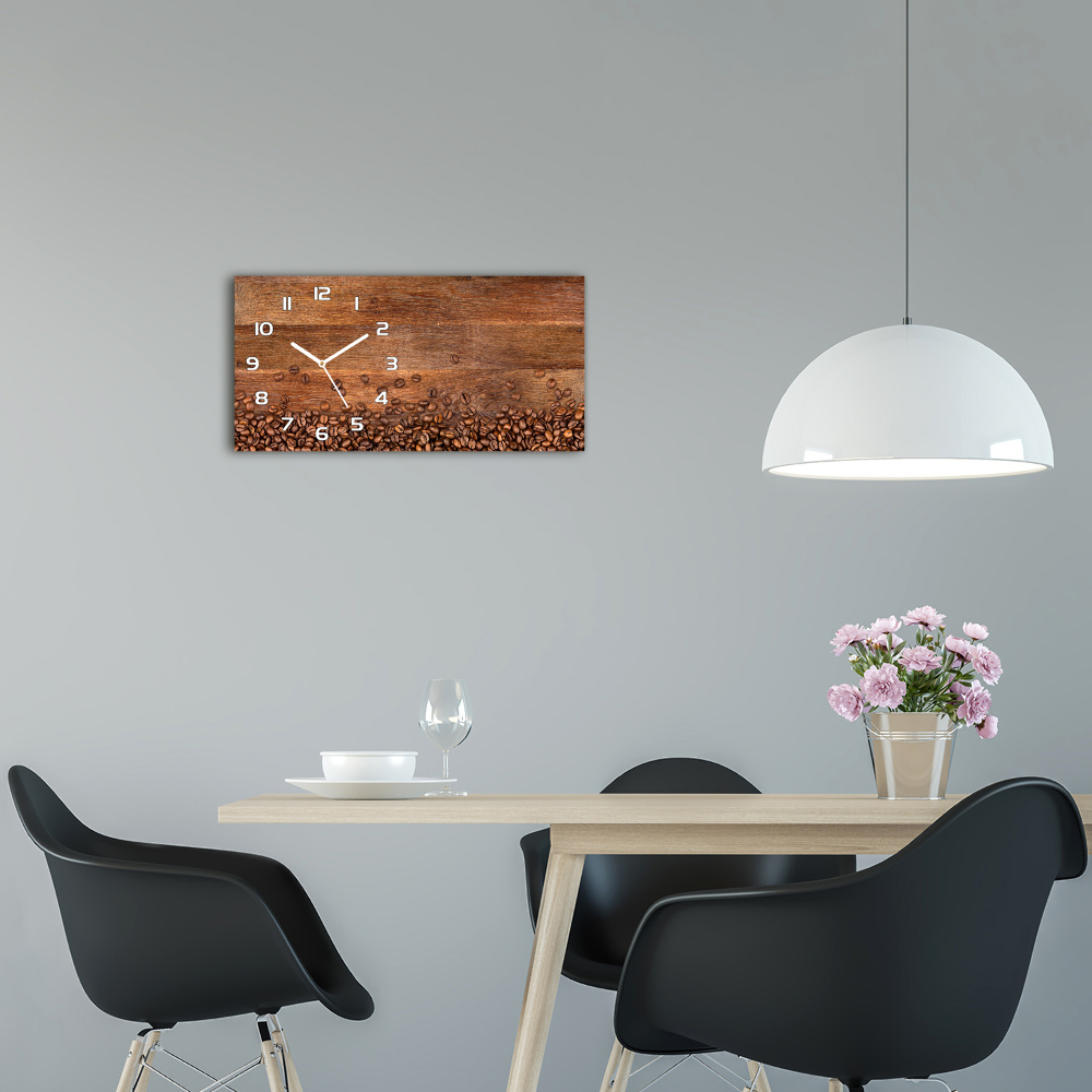 Horizontal rectangular wall clock Coffee beans