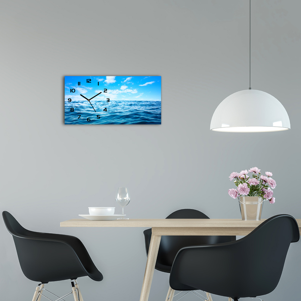 Horizontal wall clock Sea water