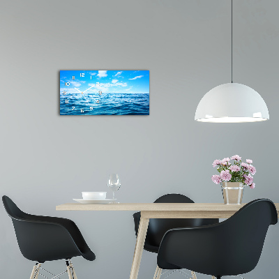 Horizontal wall clock Sea water