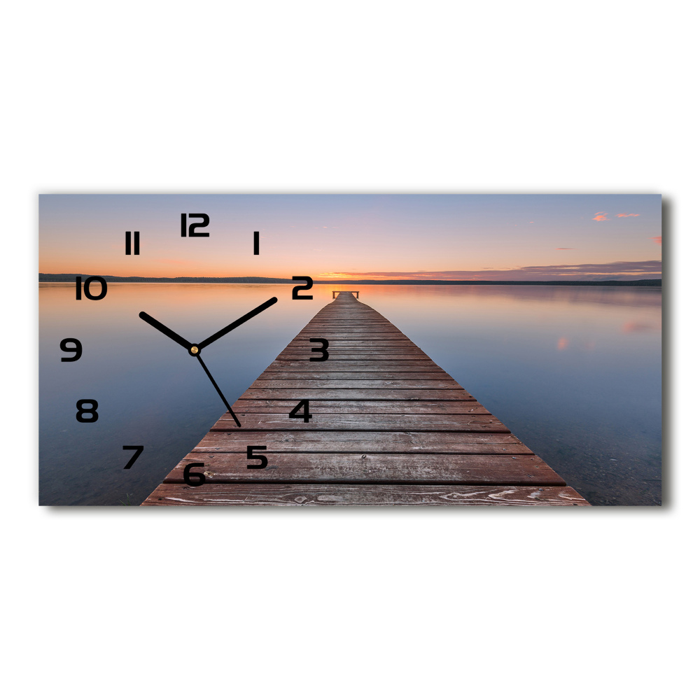 Horizontal wall clock Wooden pier