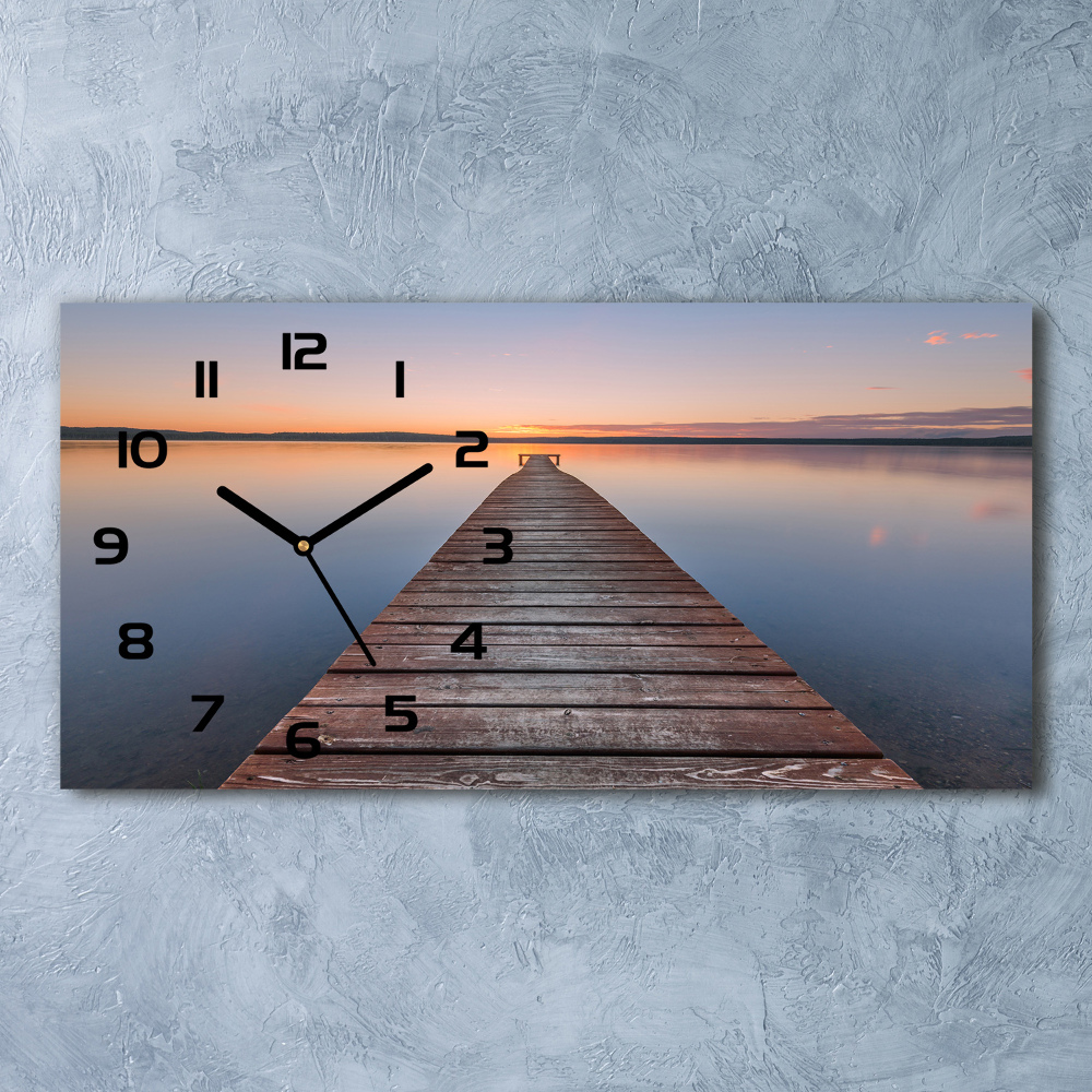 Horizontal wall clock Wooden pier