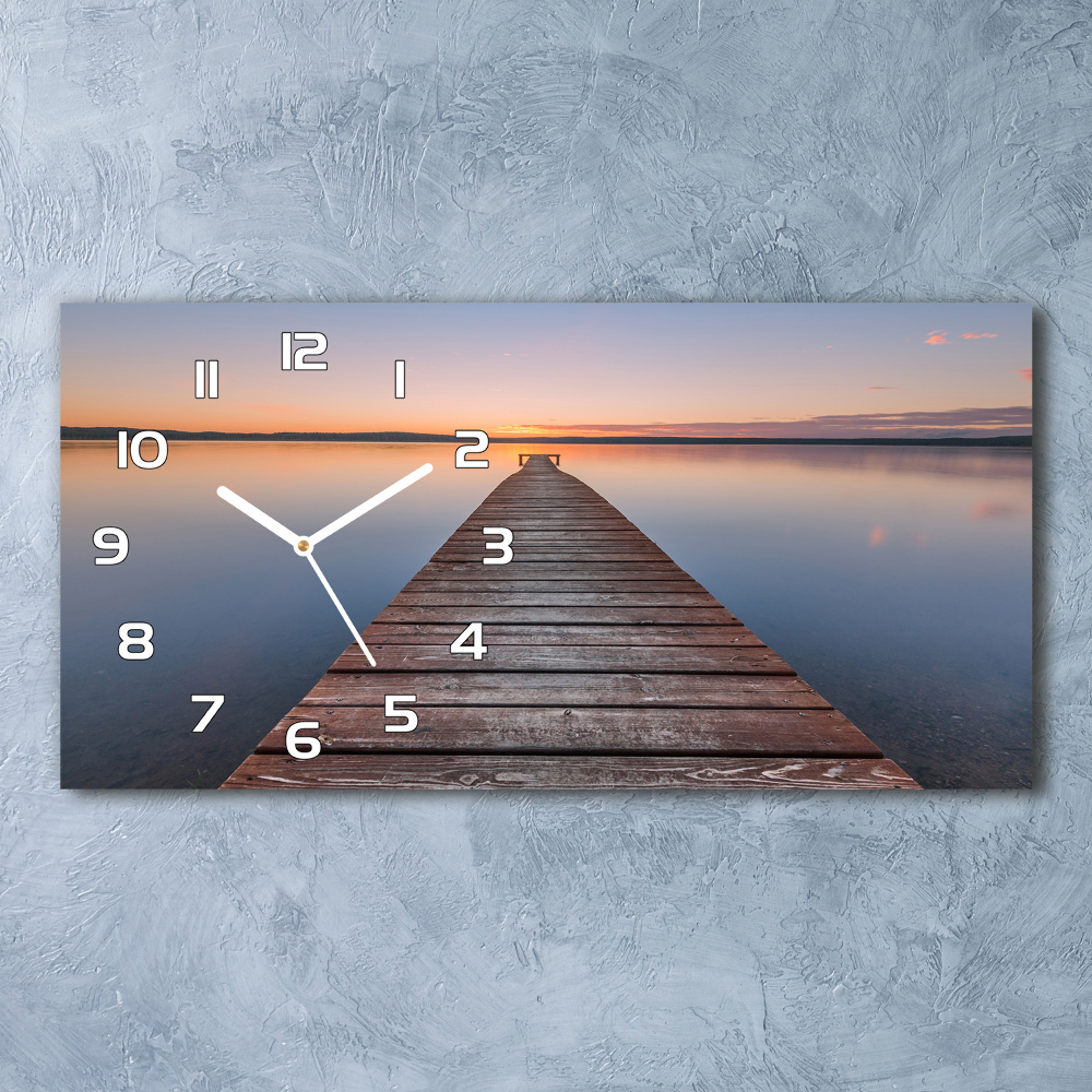 Horizontal wall clock Wooden pier