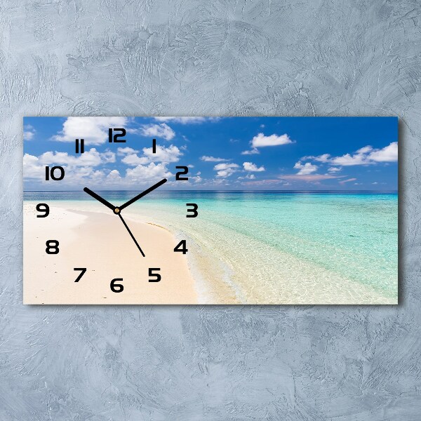 Horizontal wall clock Beach in the Maldives