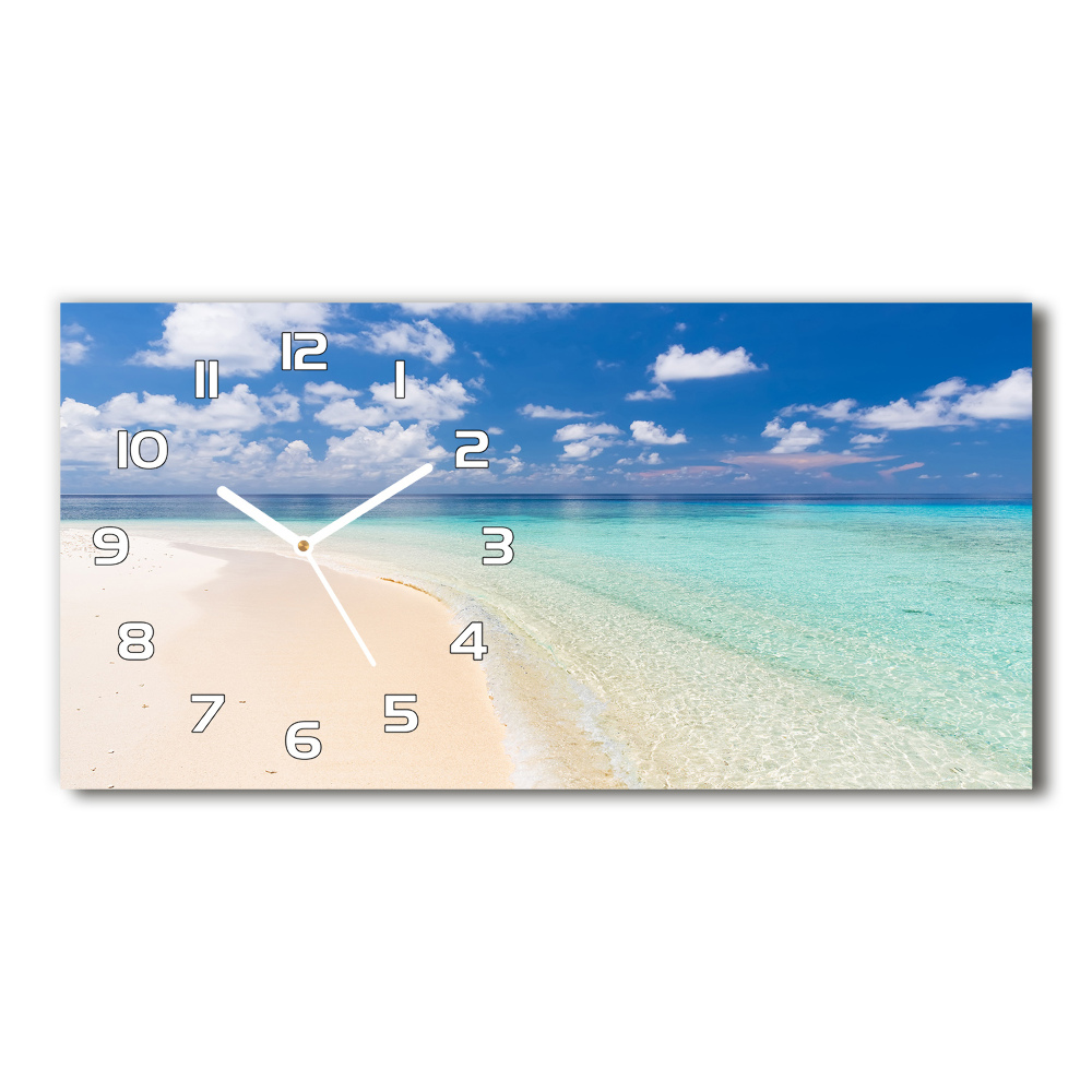 Horizontal wall clock Beach in the Maldives