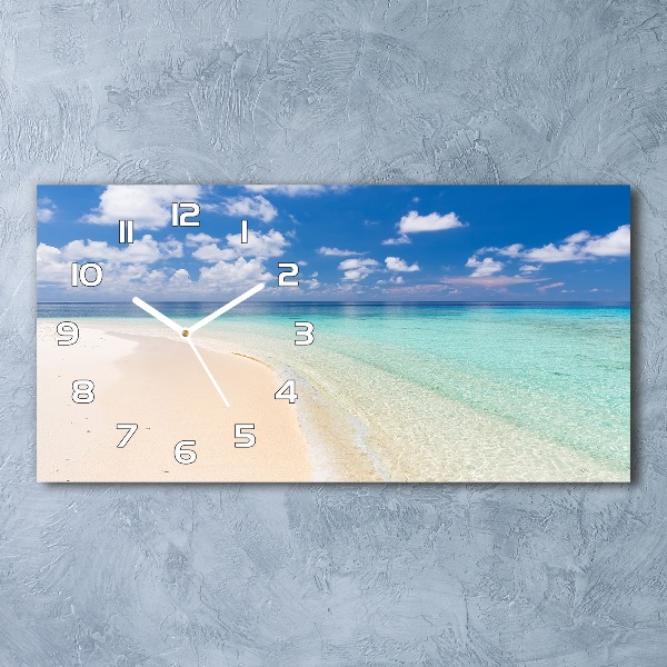 Horizontal wall clock Beach in the Maldives